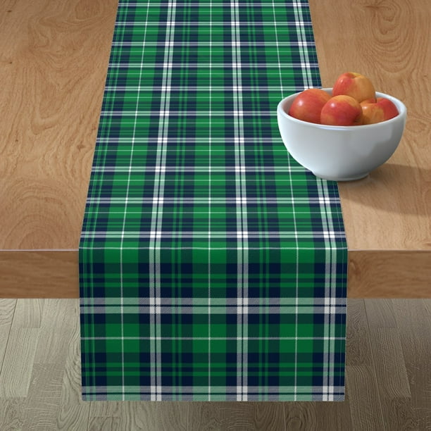 Round Tablecloth Kelly Green Green Plaid Winter Baby Boy Tartan Cotton Sateen